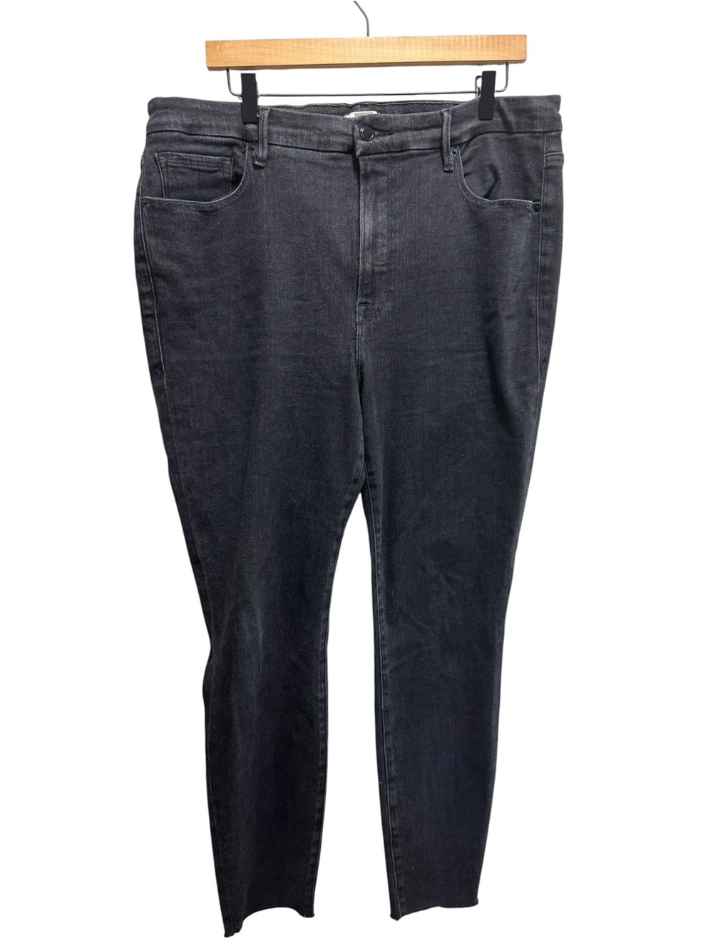 Good American Good Legs Black Skinny Jeans GLRH419T Size 18